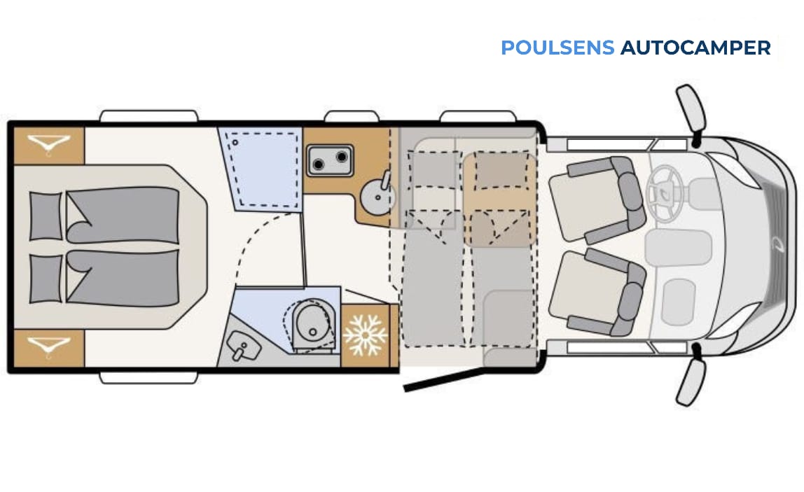 Vue extérieure du camping-car semi-intégré Dethleffs Just Camp T 7052 2026 avec design Active et jantes alliage