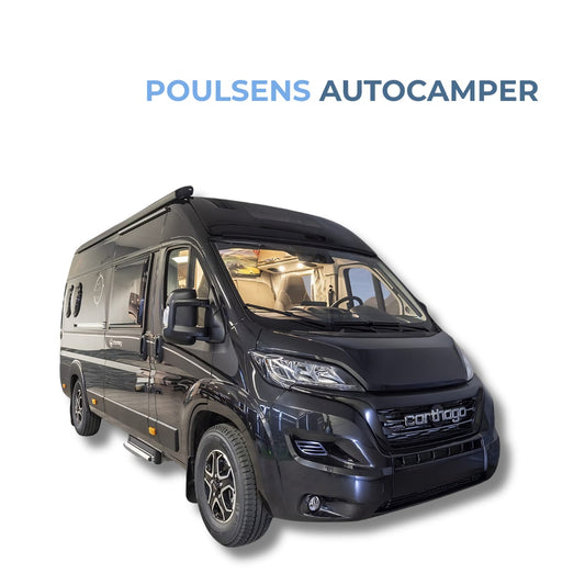 Vue extérieure avant du camping-car urbain Carthago Van 640 2023 d’occasion avec design moderne et jantes alliage