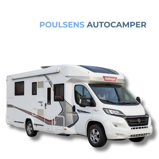 Vue extérieure avant du camping‑car semi‑intégré Challenger 398 XLB 2017 d’occasion