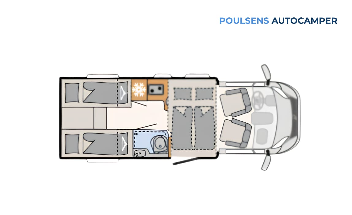 Vue extérieure du camping-car semi-intégré Dethleffs JUST CAMP T 6812 EB 2024 avec design moderne et jantes alliage