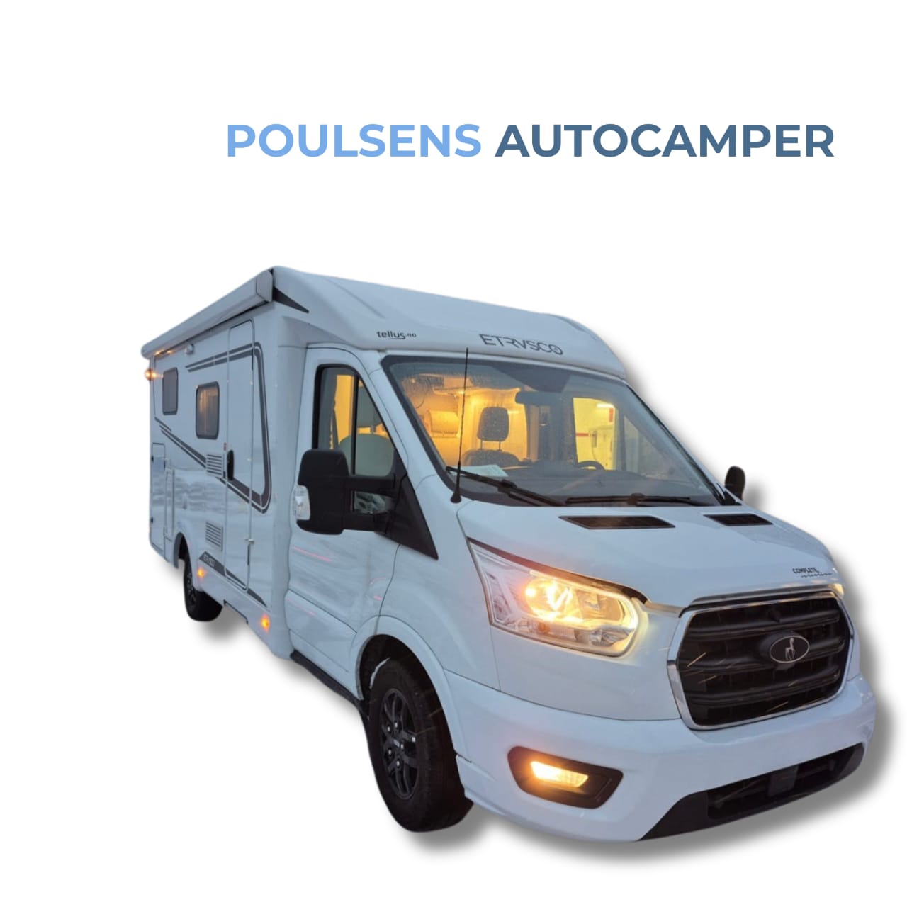 Vue extérieure avant du camping-car semi-intégré Etrusco V6.6 SF 2023 d’occasion avec design moderne et jantes alliage