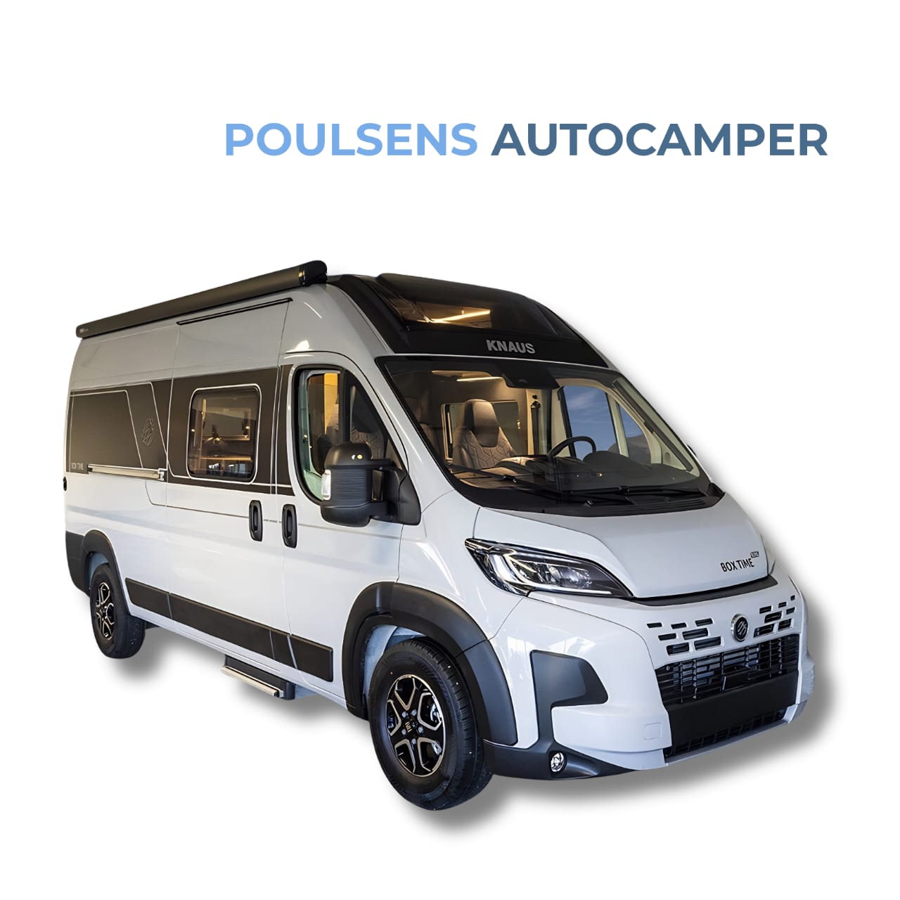 Vue extérieure avant du camping-car urbain Knaus BOXTIME 600 MQ 2026 avec design moderne et jantes alliage