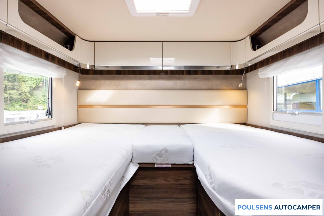 Espace couchage du Laika Ecovip 3019 2021 avec lit central